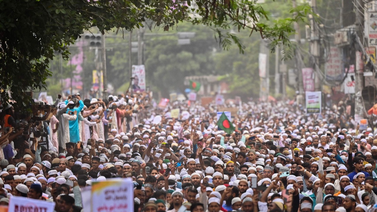 Another still from the Dhaka rally. Credit: AFP Photo