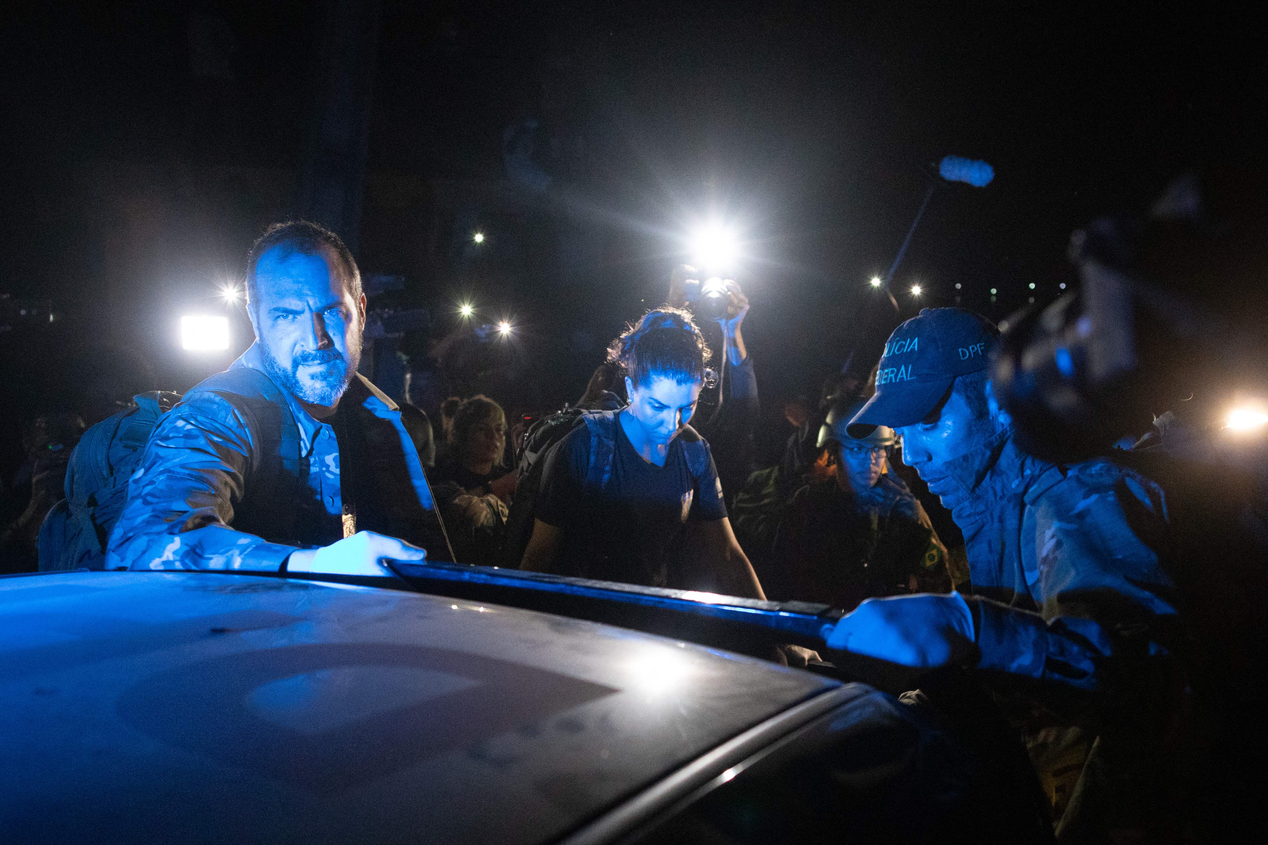 Federal Police arrive at the port of Atalaia do Norte, Amazonas state, Brazil, with de bodies of Brazilian indigenous expert Bruno Pereira and British journalist Dom Phillips, after a suspect of the murder showed where they were hidden. Credit: AFP Photo