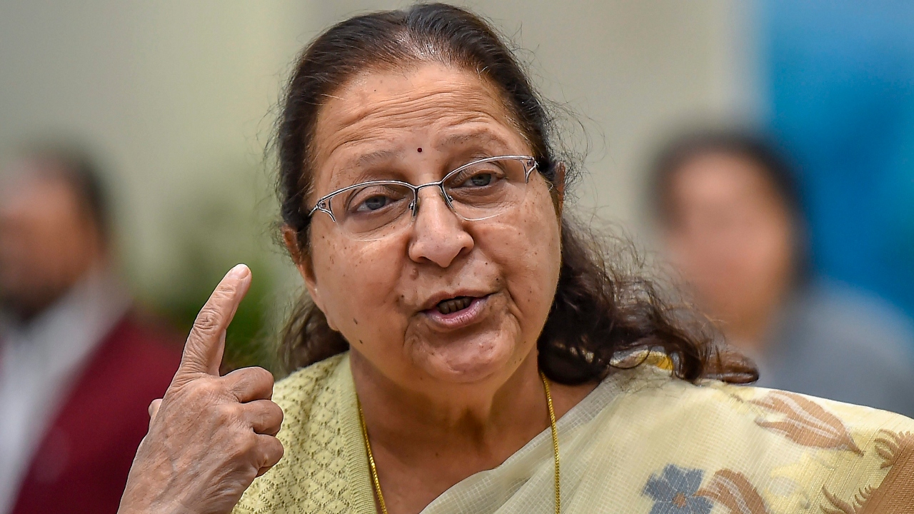 Sumitra Mahajan: BJP leader and former Lok Sabha Speaker Sumitra Mahajan’s name is also making rounds in the political circles. Credit: PTI Photo