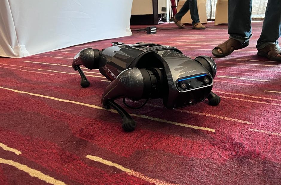 Quadruped Robot Companion is powered Nvidia’s Jetson Xavier NX AI Supercomputer for Embedded Edge Systems and is paired with 128GB of SSD storage. The CyberDog is agile and can adapt to complex terrain easily. Credit: DH Photo/KVN Rohit