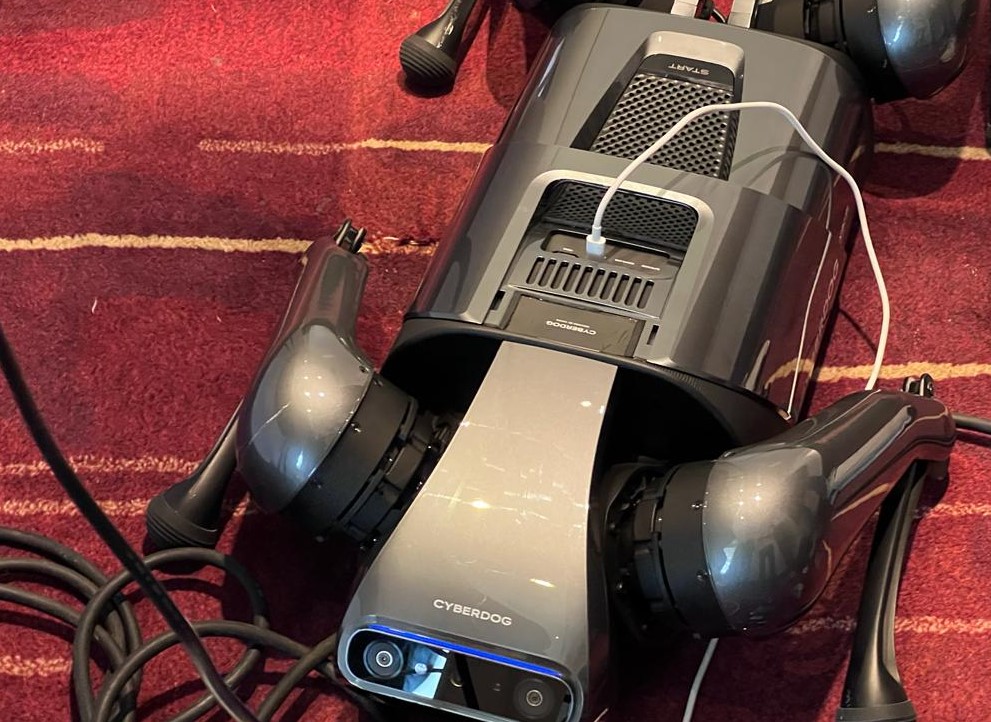 Xiaomi Cyber Dog is still a prototype. It needs two hours to get fully charged and will run for 30  minutes. Credit: DH Photo/KVN Rohit