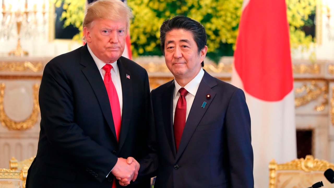Abe was the first foreign leader to meet with US President Donald Trump in November 2016. Credit: AFP Photo