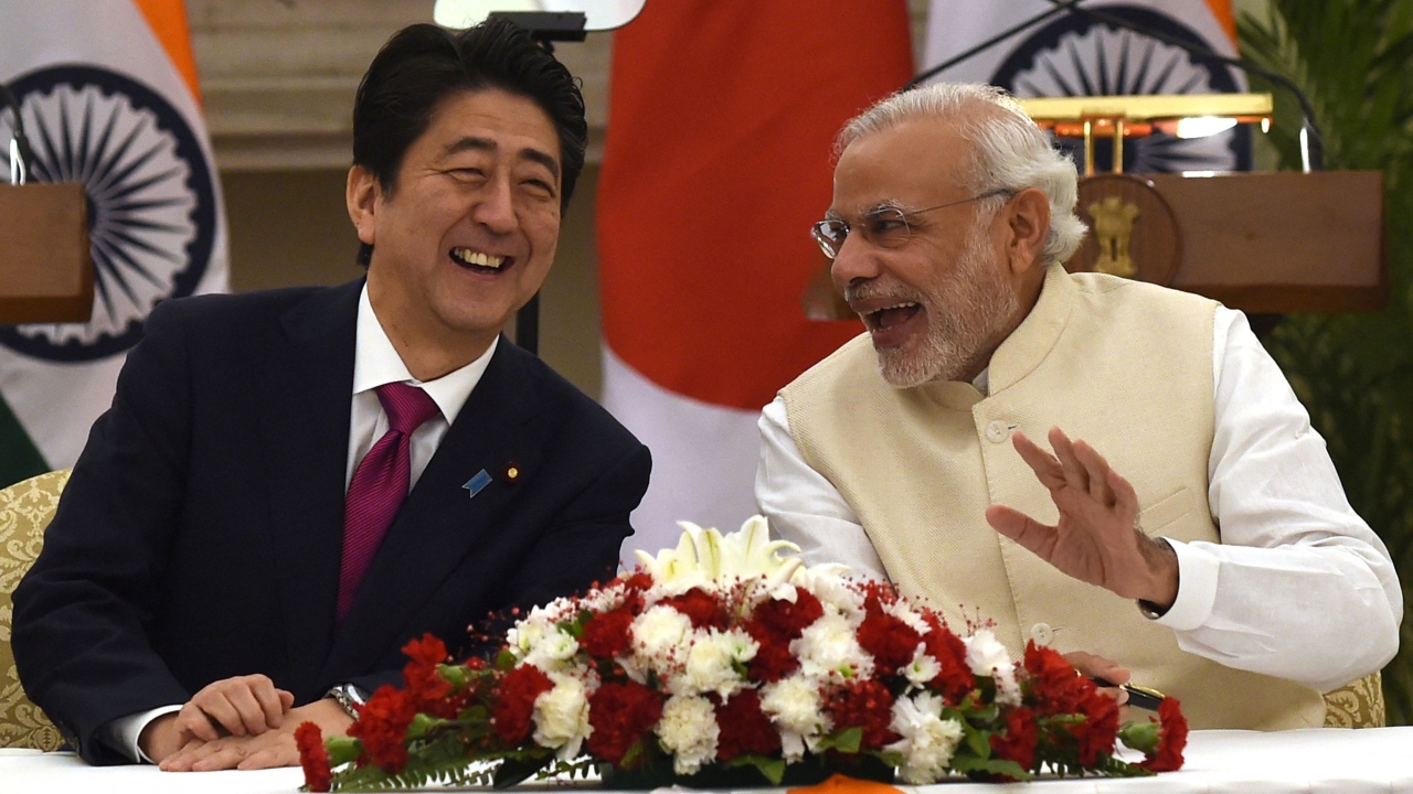 In January 2021, Shinzo Abe was felicitated with the Padma Vibhushan, India's second-highest civilian award, for ‘exceptional and distinguished service’ in the field of public affairs. Credit: AFP Photo