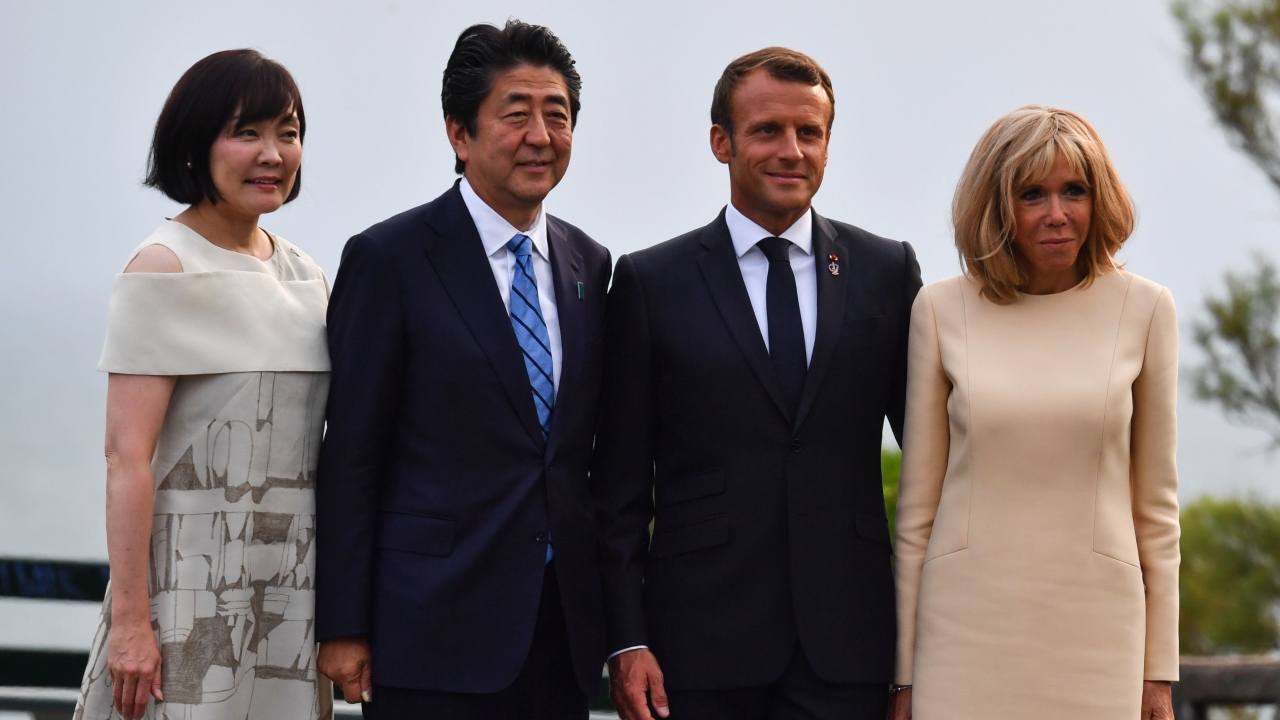Shinzo is married to Akie Abe, a socialite and a former radio disc jockey, and the couple have no children. In this photo, the couple is seen with French President Emmanuel Macron and his wife Brigitte. Credit: AFP Photo