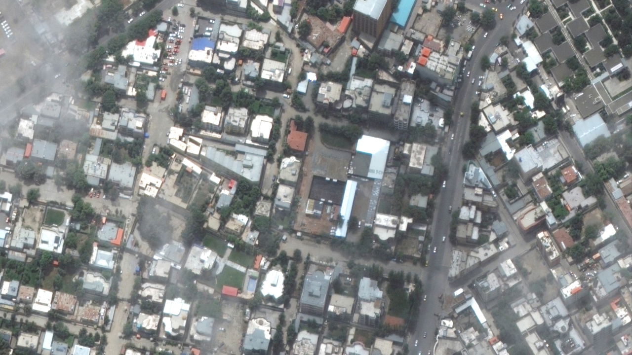 The safehouse was identified through geolocation and through the verification of the authenticity of satellite images. Credit: Reuters Photo / Maxar Technologies / Handout