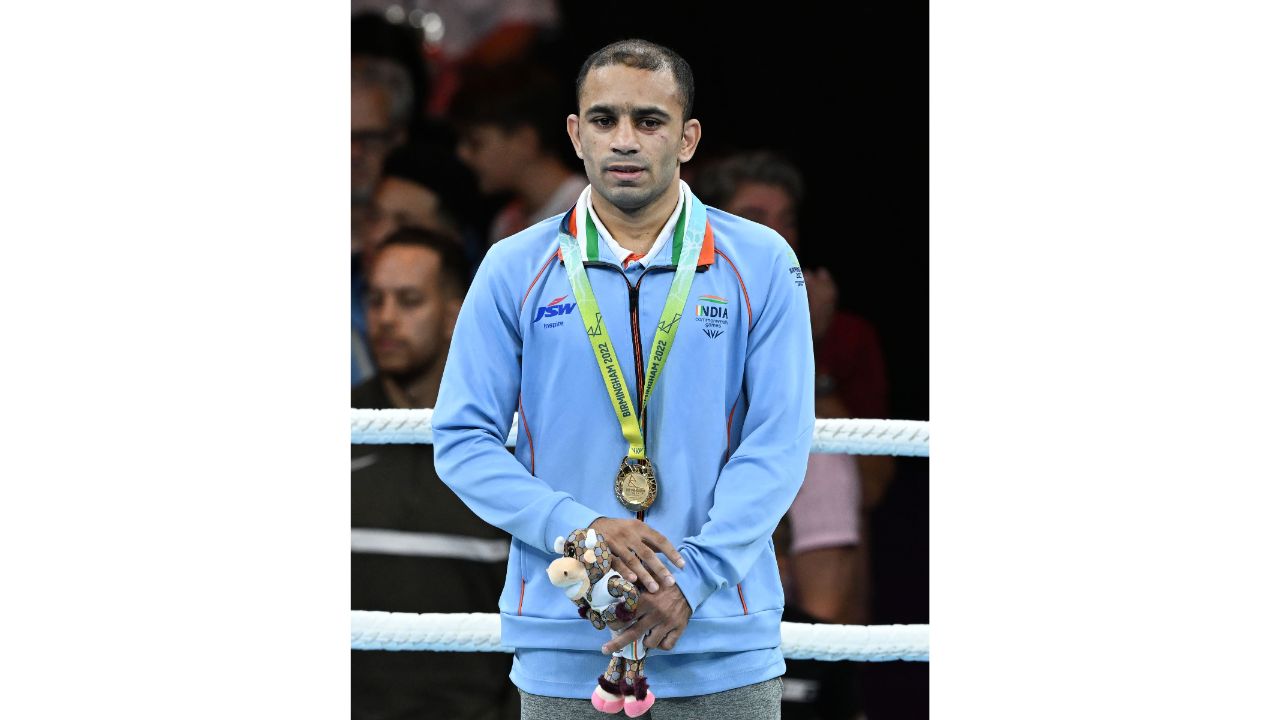 Amit Panghal avenged his 2018 Commonwealth Games final loss against Kiaran MacDonald by clinching the gold. Credit: PTI Photo