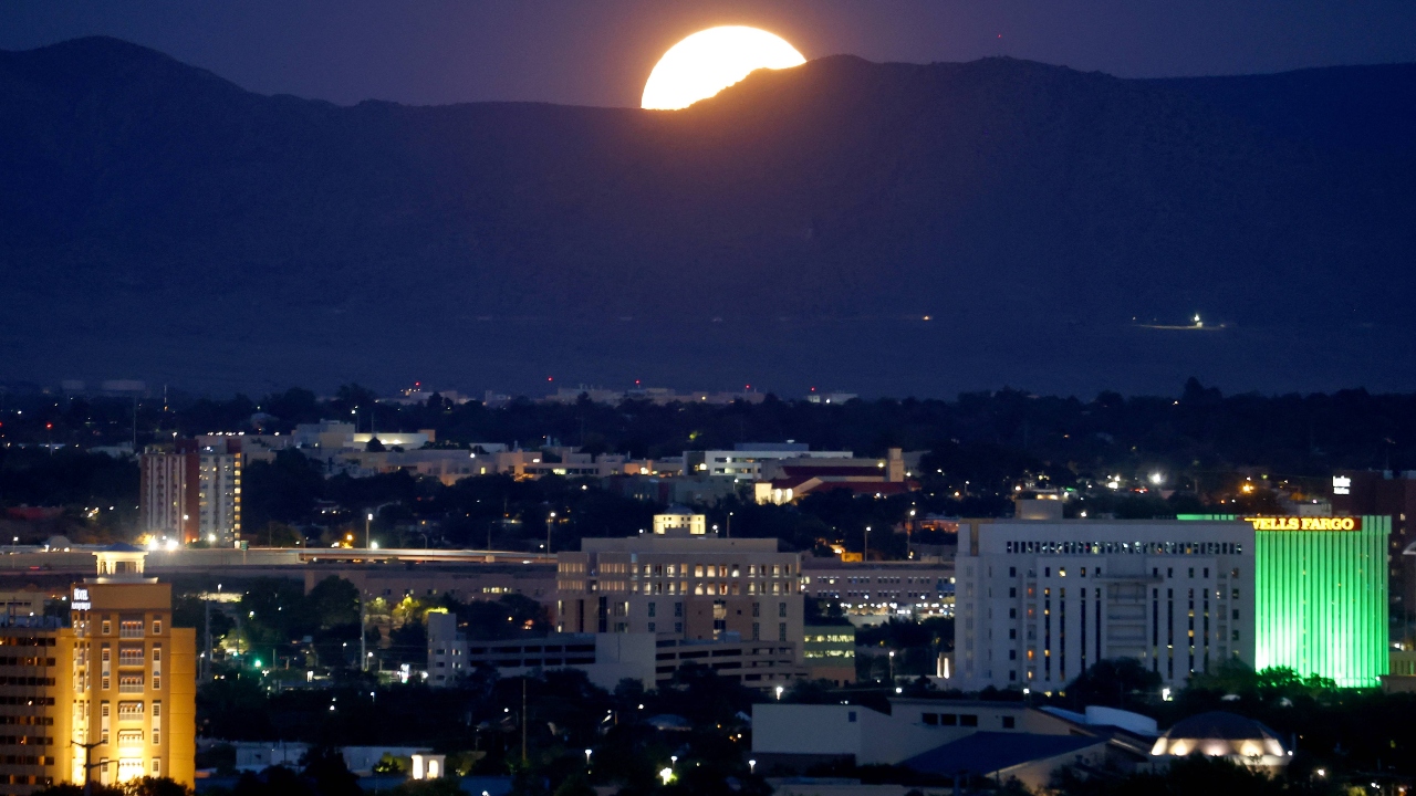 Not just a supermoon, the night was a busy one for celestial events as the Perseids meteor shower, one of the most popular ones of the year also peaked. Credit: AFP Photo