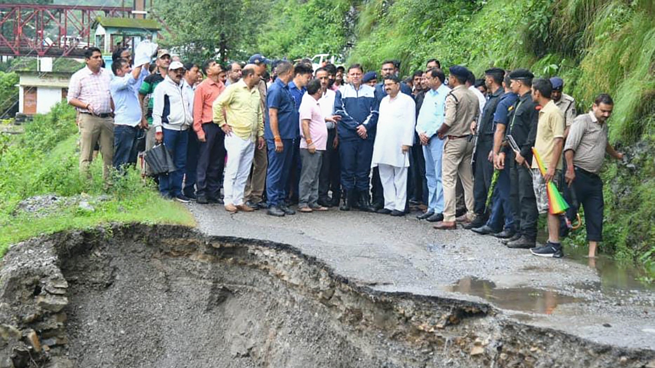 The affected people have been shifted to schools and panchayat buildings, said Sub-Divisional Magistrate, Dhanolti, Lakshmi Raj Chauhan, adding the Raipur-Kumalda road has been blocked by debris at many places. Credit: PTI Photo