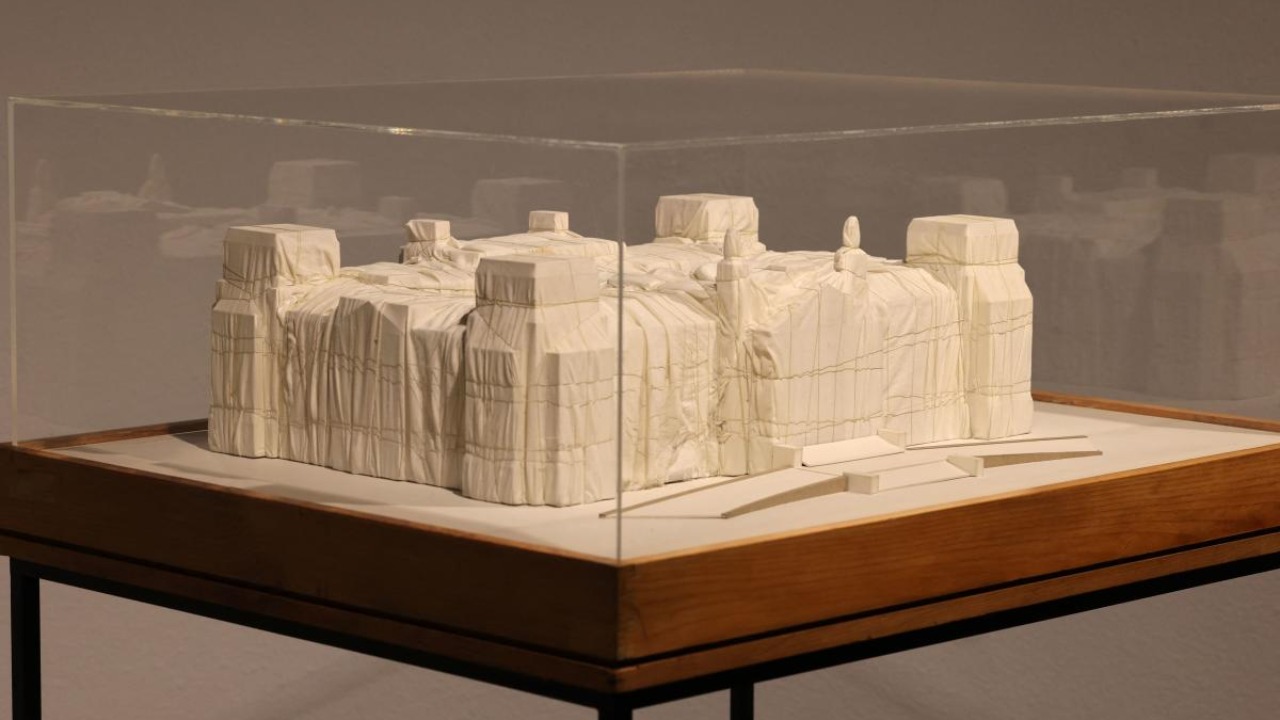 An installation by Bulgarian-born artist Christo and his late wife Jeanne-Claude, is pictured during the