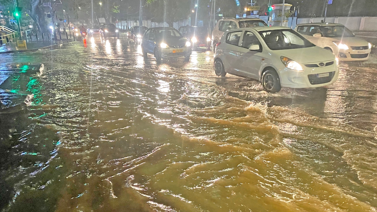 The Outer Ring Road has flooded once again near the RMZ Ecospace technology park, just days after witnessing some of the worst waterlogging in recent memory. Credit: DH Photo/ SK Dinesh