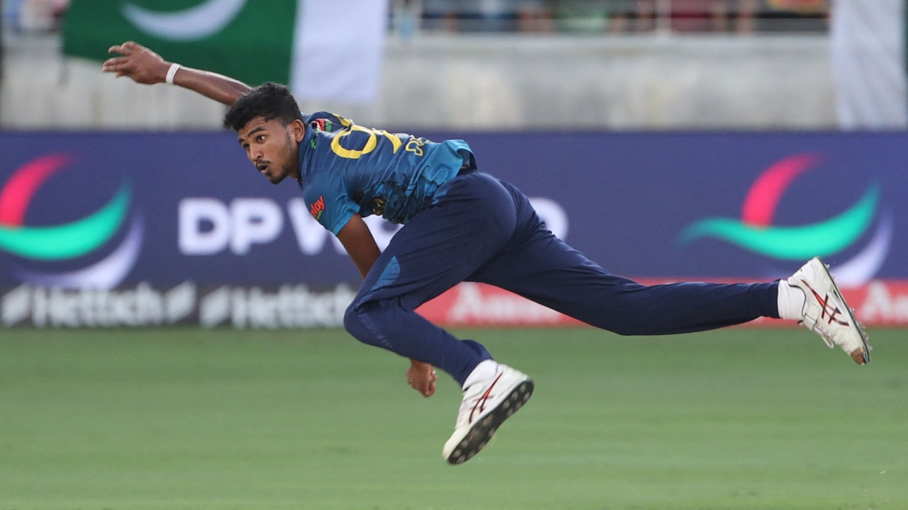 Dilshan Madushanka bowled a shaky opening over, starting with a no-ball and four wides, but the left-arm quick swiftly made amends. Credit: AFP Photo