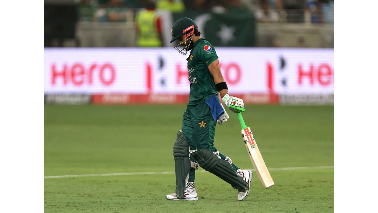 Rizwan, who surpassed India's Virat Kohli as the highest run-getter of the tournament with 282, reached his fifty with a six off Chamika Karunaratne but soon fell to Hasaranga's leg-spin and the wheels came off the chase. Credit: Reuters Photo