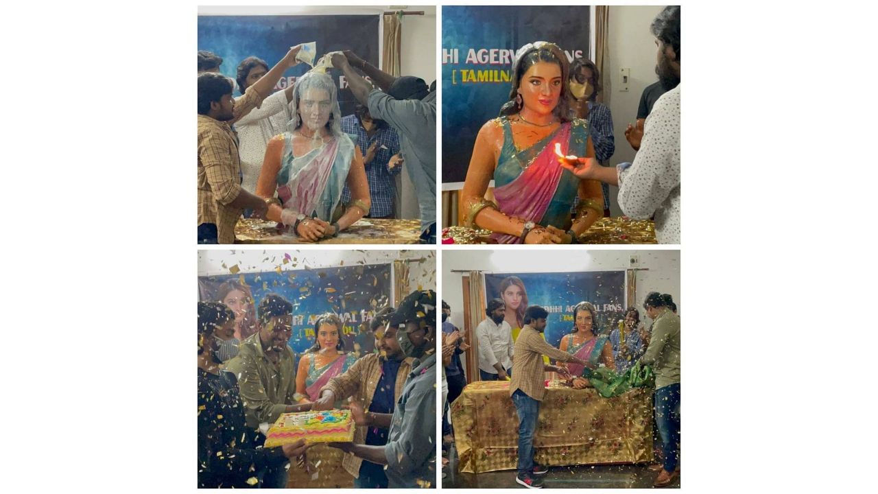 Nidhi Agarwal: Fans of Nidhi Agarwal built a temple for her in Tamil Nadu as Valentine's day Gift in February 2021. Credit: Special Arrangement
