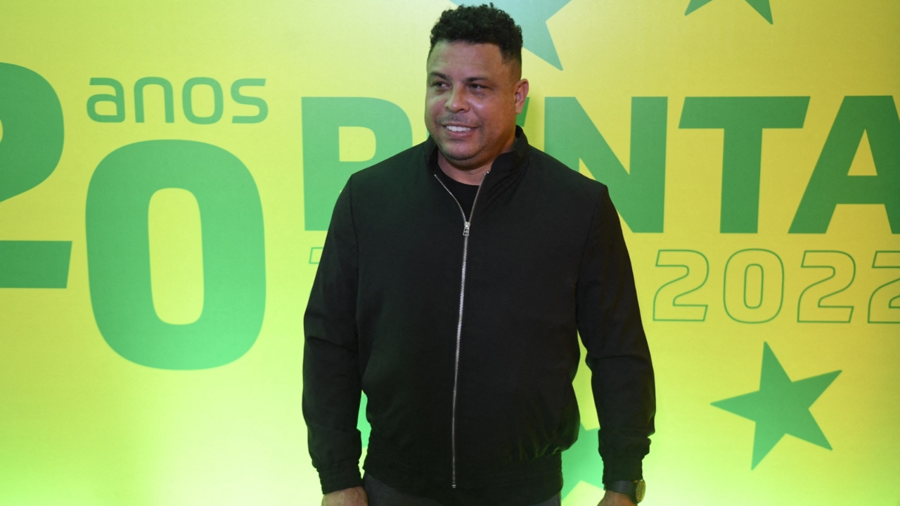 Ronaldo, the star player who led Brazil to a World Cup title in 2002, was ranked tenth on the list, the English magazine 'Four Four Two'. Credit: AFP Photo
