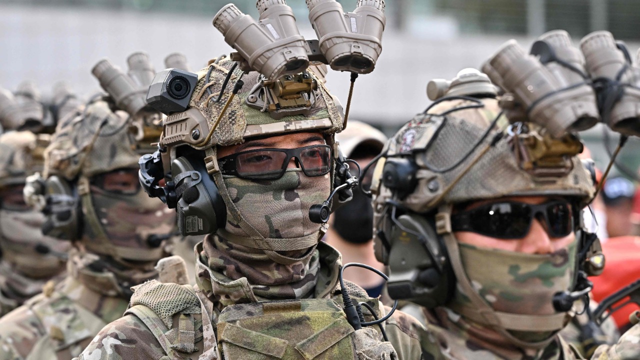 South Korean soldiers participate in an anti-terror drill at the Kintex exhibition centre in Goyang. Credit: AFP Photo