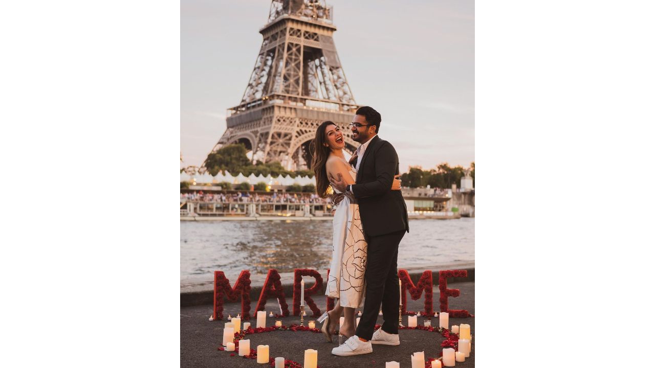 A candid picture of Hansika Motwani and Sohael Kathuriya in Paris. Credit: Instagram/@ihansika