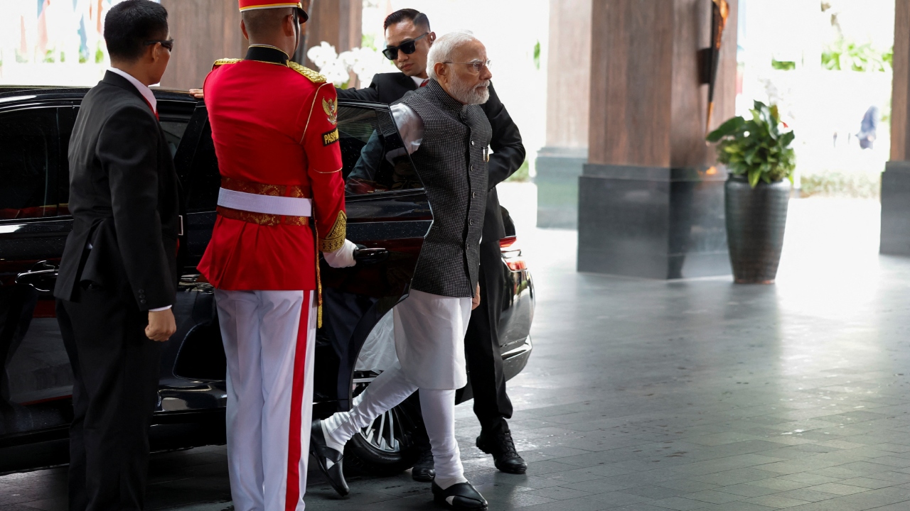 Prime Minister Narendra Damodardas Modi arrives for the G20 leaders' summit in Nusa Dua, Bali, Indonesia. Credit: Reuters Photo