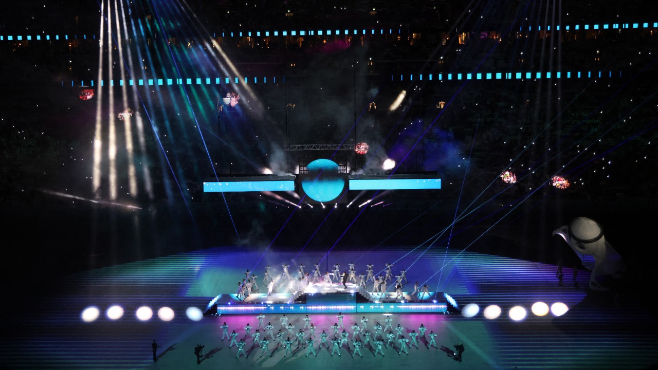 Thousands of people arrived at the vast Lusail train station where the subway line built especially for this tournament at a cost of $36 billion ends and spectators boarded a fleet of buses for the final leg of their journey. Credit: Reuters Photo