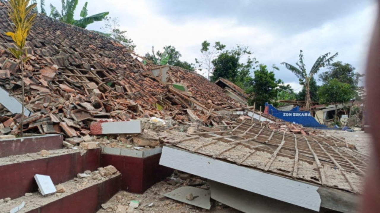 A view shows the aftermath of the earthquake in Cianjur Regency, Indonesia. Credit:  Indonesian National agency for Disaster Countermeasure BPBD Kabupaten Cianjur/Handout via Reuters