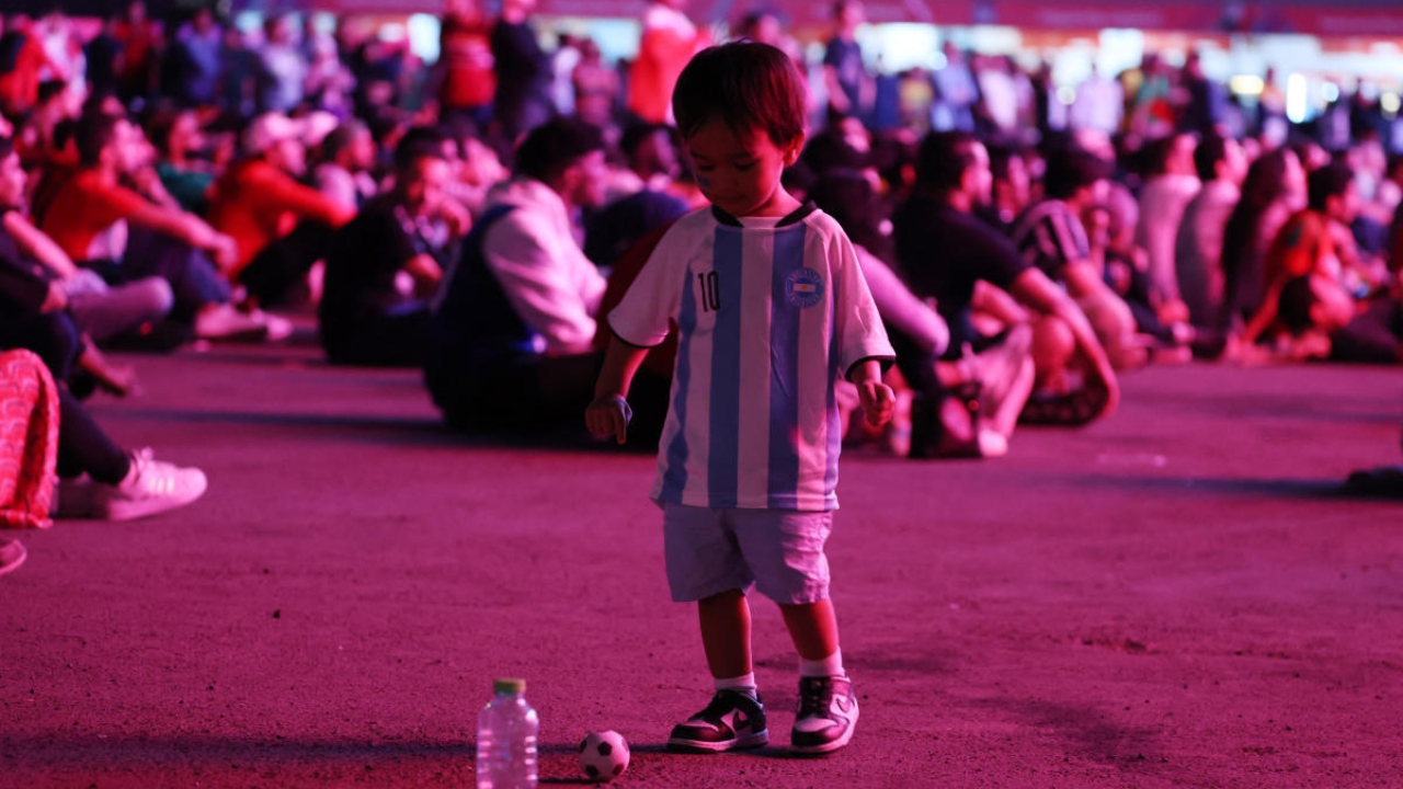 A young Argentina fan is seen during the match between United States and Wales. Credit: Reuters Photo