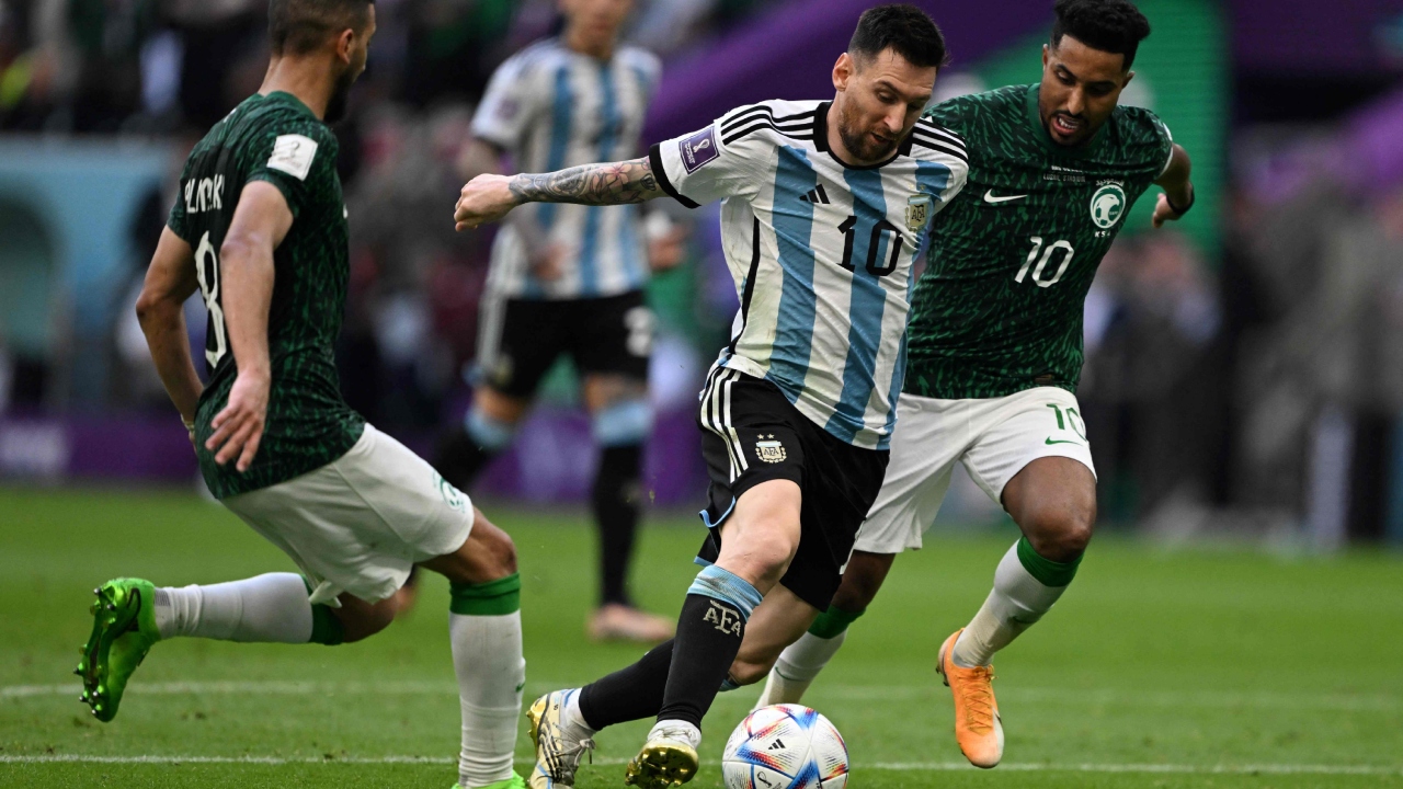 Lionel Messi opened the scoring with a penalty kick to give Argentina a 1-0 lead but it was all Saudi Arabia from there, snapping Argentina's 36-match unbeaten streak. Credit: AFP Photo