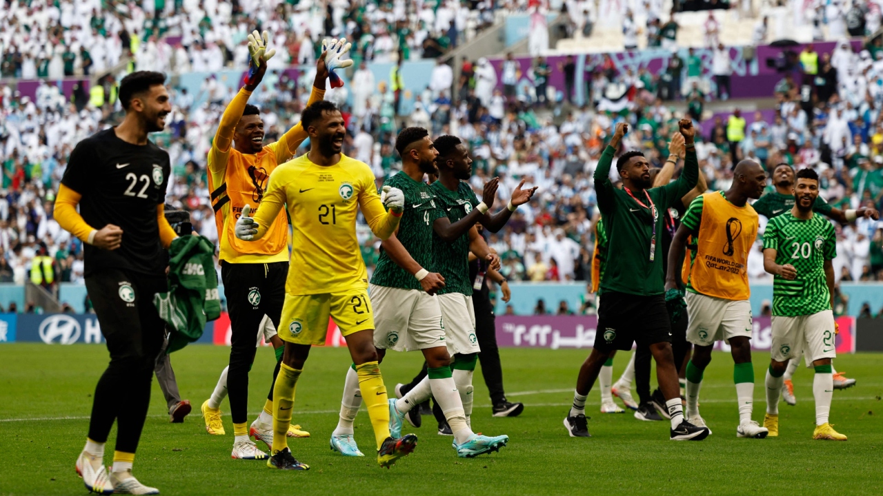 But in the end Saudi Arabia walked away with full points thanks to goals from Saleh Al and Salem Al Dawsari. Credit: AFP Photo