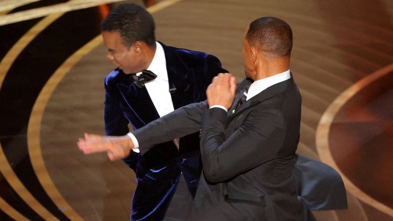 Will Smith hits Chris Rock onstage during the 94th Academy Awards in Hollywood, Los Angeles, California, US. Credit: Reuters Photo