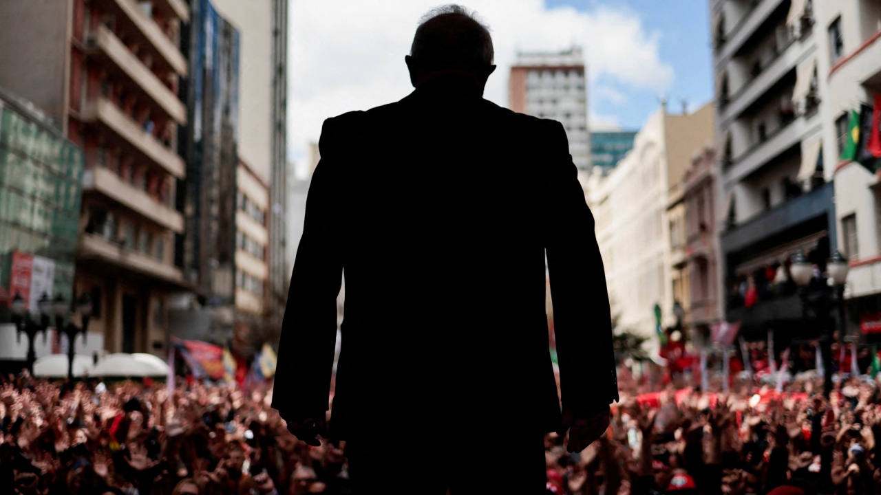 Brazilian President Luiz Inacio Lula da Silva attends a rally in Curitiba, Brazil. Credit: Reuters Photo