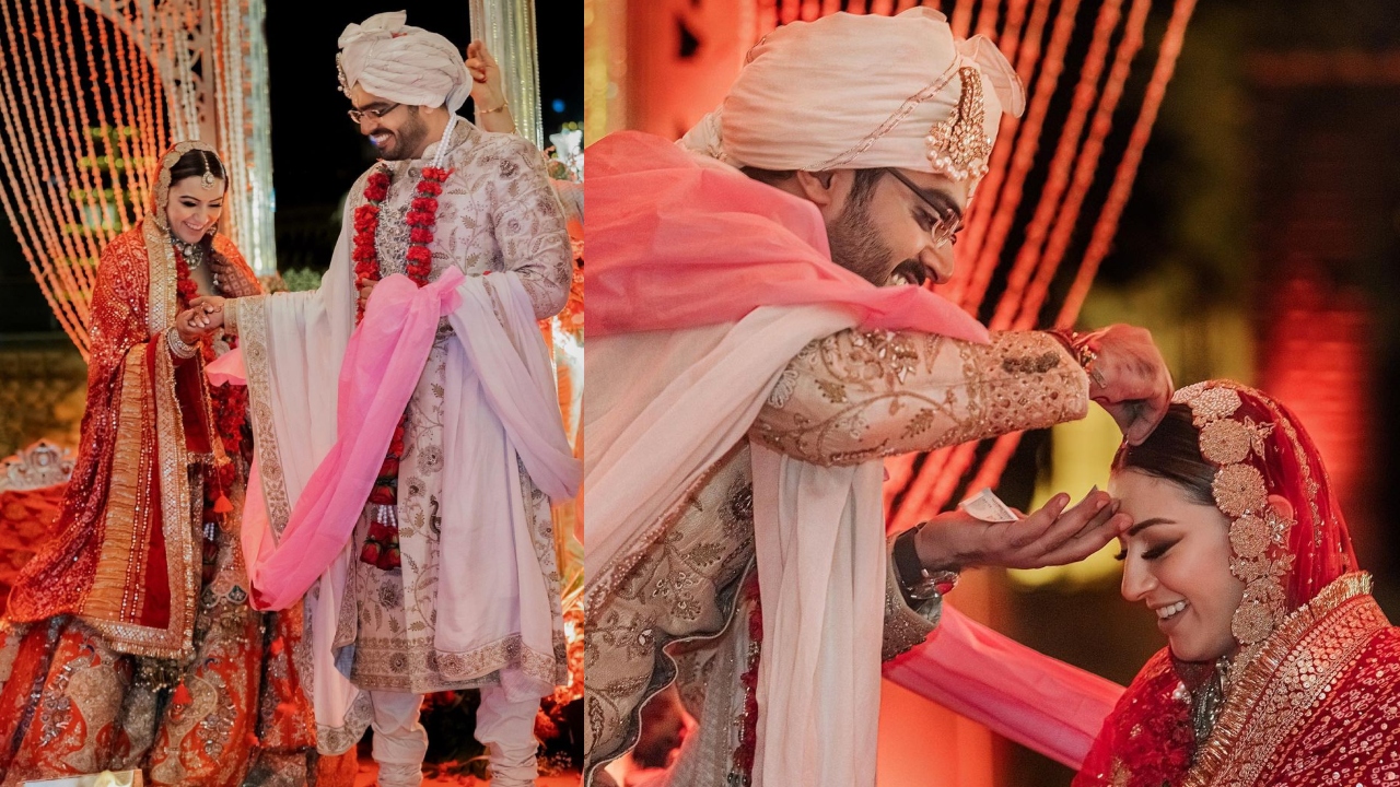 Actress Hansika Motwani married her boyfriend Sohael Kathuriya at Jaipur's Mundota Fort and Palace on December 4. Credit: Instagram/@ihansika