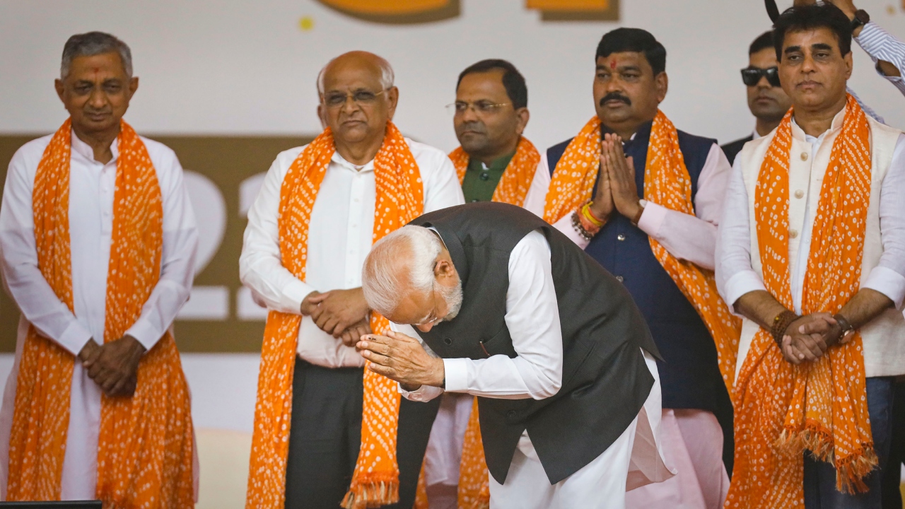 The oath taking ceremony was attended by Prime Minister Narendra Modi, Union ministers, and chief ministers of BJP-ruled states. Credit: PTI Photo
