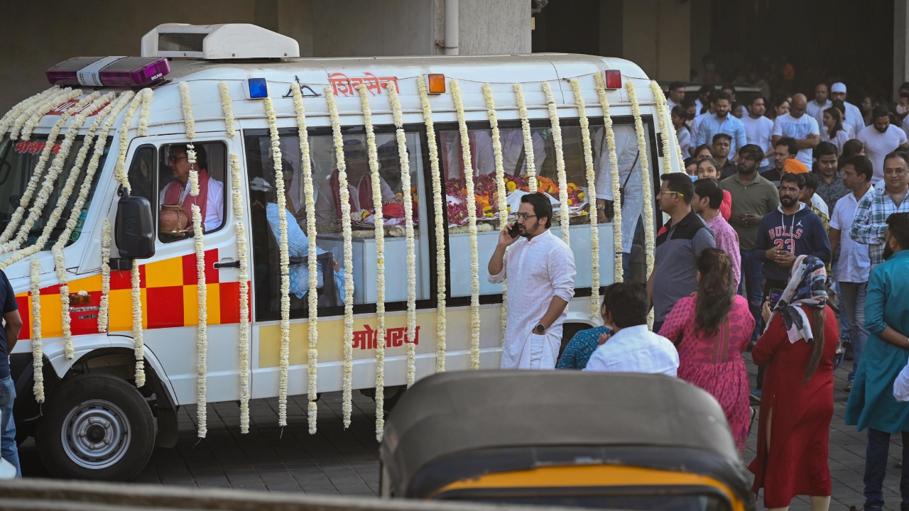 Following a post-mortem examination at J J Hospital, her mortal remains were brought to Tembha Hospital in Mira Bhayandar and then taken to her Mira Road home. Credit: PTI Photo
