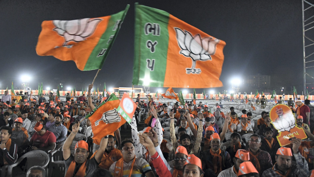 The BJP received Rs 336.50 crores from Prudent Electoral Trust and Rs 5 crore from Samaj Electoral Trust, for a total of Rs 352.50 crore for the FY2021-22, the highest among parties. Credit: PTI Photo