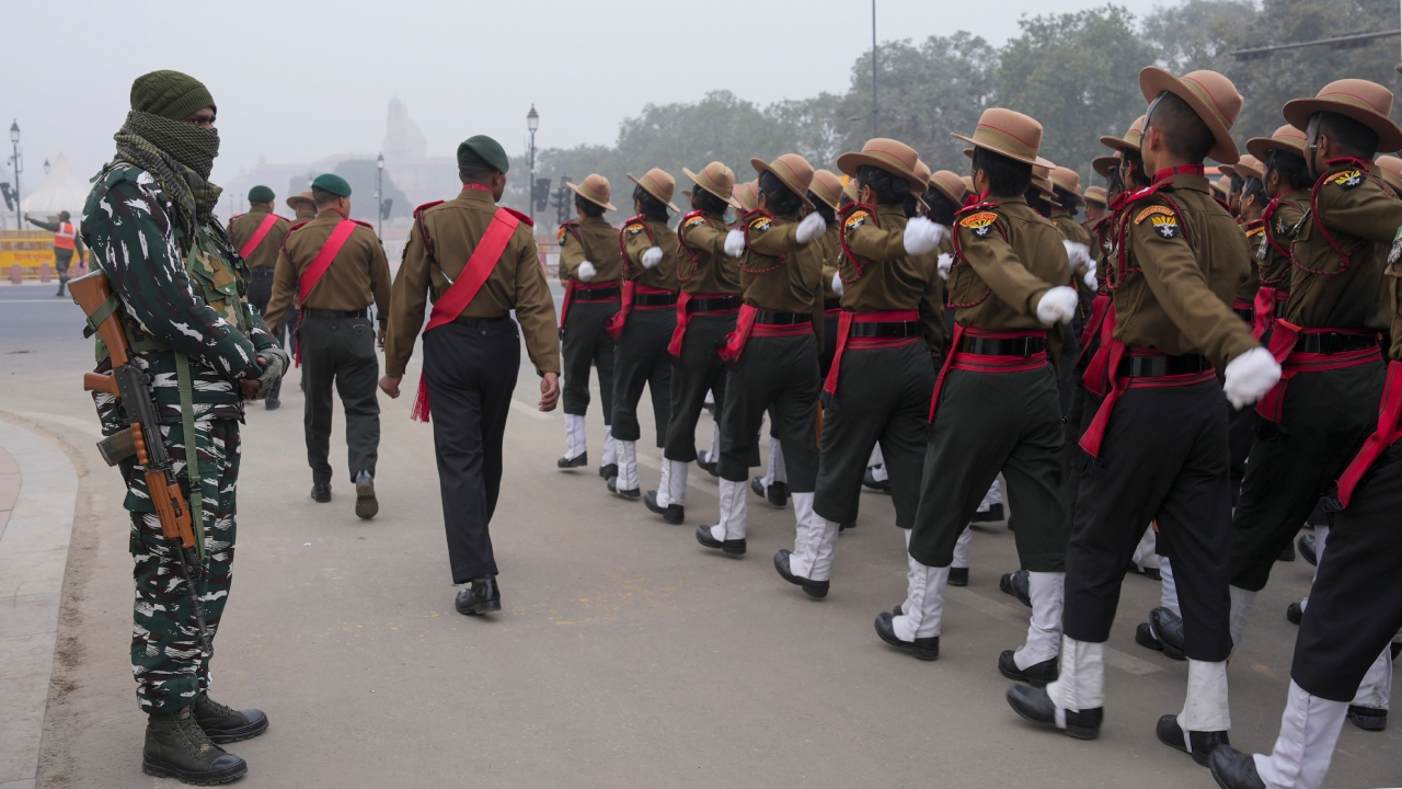 Soldiers kept their josh high with slogans like ‘Jai Hind’ and war cries ‘Jo Bole So Nihaal’. Credit: PTI Photo