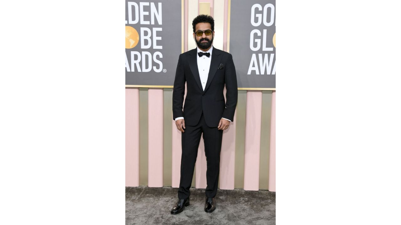 Jr NTR looked dapper in a classy black tuxedo. Credit: Special Arrangement