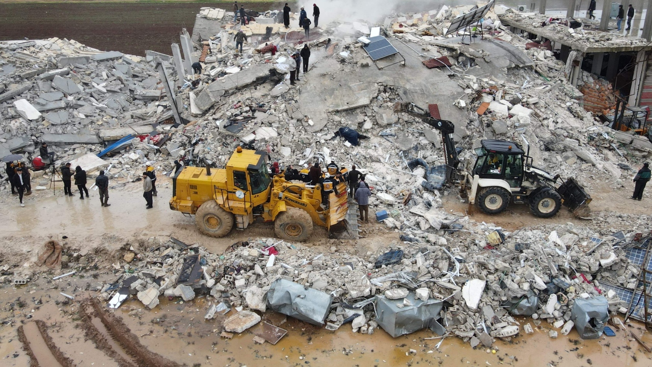 The quake has so far caused total damage to buildings in at least 58 villages, towns and cities in northwestern Syria. Credit: AFP Photo