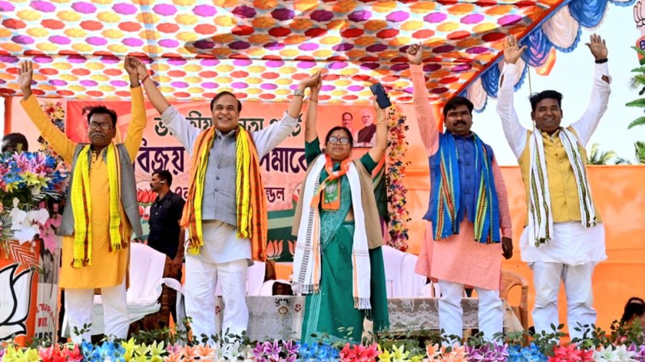 Suchitra Debbarma, who was panchayat samiti member, has a net worth of Rs 7.73 crore and is the sevent richest politician in Tripura. BJP has fielded her from Golagati. Credit: Twitter/@himantabiswa