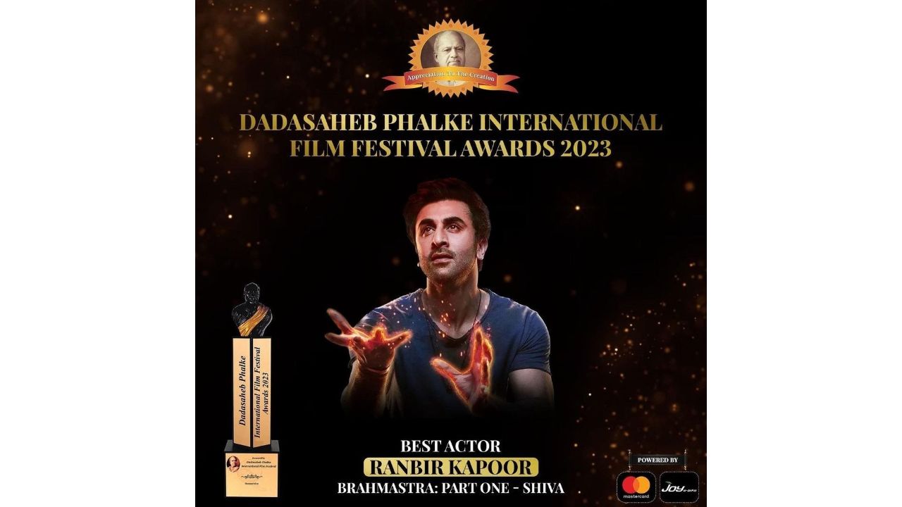 Best Actor – Ranbir Kapoor ('Brahmastra Part One: Shiva'). Credit: Special Arrangement