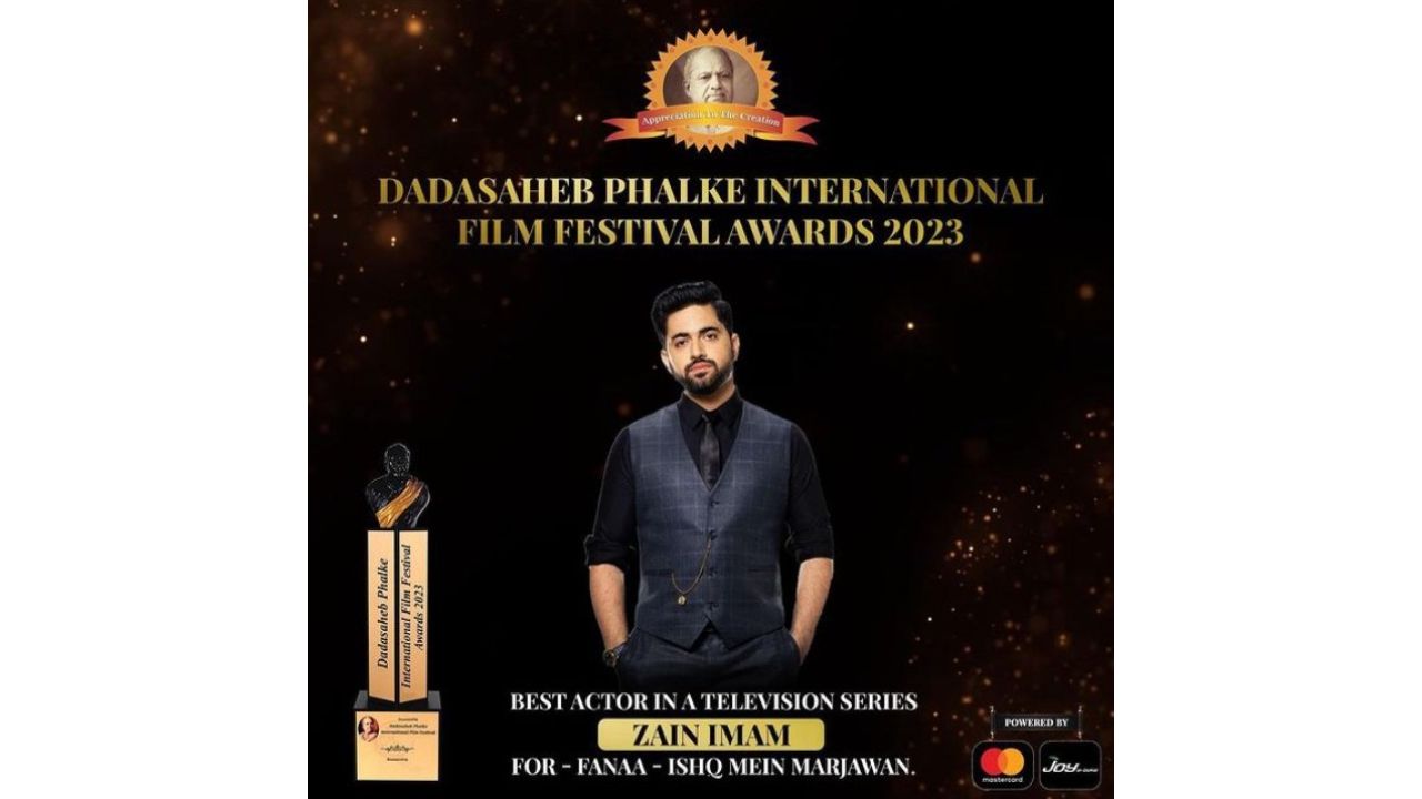 Best Actor In A Television Series – Zain Imam for 'Fanaa' ('Ishq Mein Marjawaan'). Credit: Special Arrangement