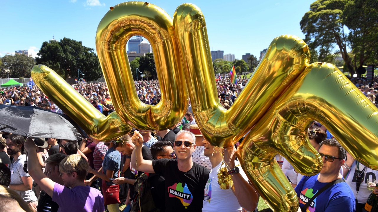 Australia: Same-sex marriage has been made legal in Australia since 9 December 2017. The Australian Parliament passed a law recognising same sex-marriage following a nationwide referendum that received an overwhelming support in favour of the law. Credit: AFP Photo