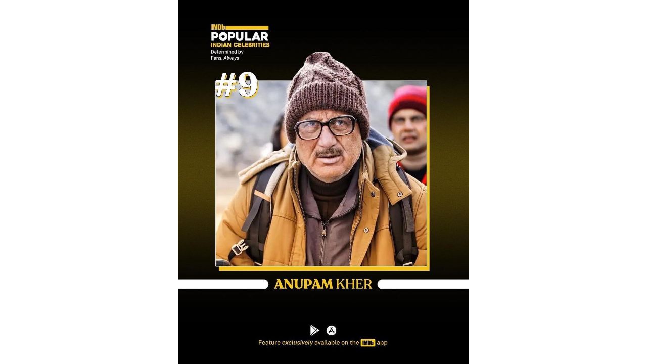 'Shiv Shastri Balboa' star Anupam Kher was positioned ninth on the list. Credit: Special Arrangement