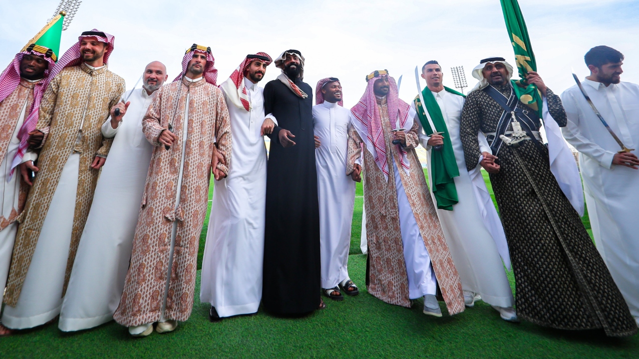 Al-Nassr Football Club players and officials are seen celebrating Saudi Arabia's Founding Day in Riyadh. Credit: Reuters Photo