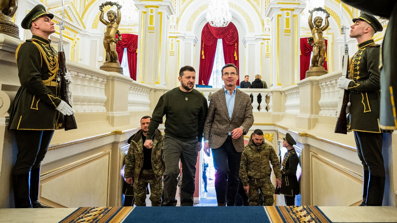 President of Ukraine Volodymyr Zelenskyy met with Prime Minister of Sweden Ulf Kristersson, who is on a visit to Ukraine. Credit: AFP Photo
