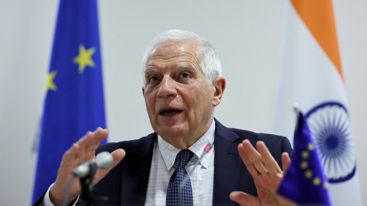 High Representative of the European Union for Foreign Affairs and Security Policy Josep Borrell attends a news conference, ahead of the G20 Foreign Ministers' Meeting, in New Delhi. Credit: PTI Photo