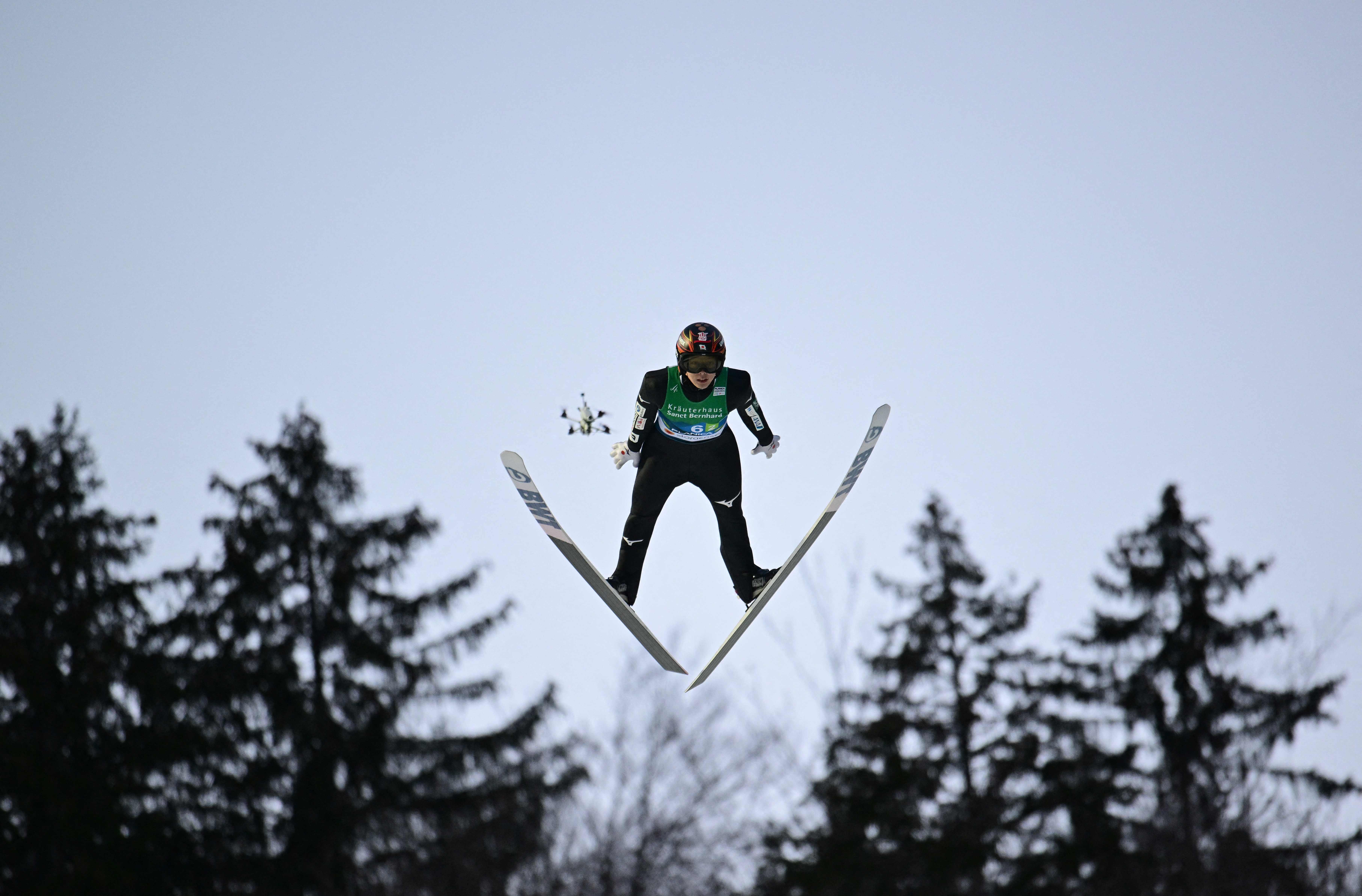 Japan's Junshiro Kobayashi competes in the Men’s Team Ski Jumping Large Hill HS138 final round of the FIS Nordic World Ski Championships in Planica. Credit: AFP Photo