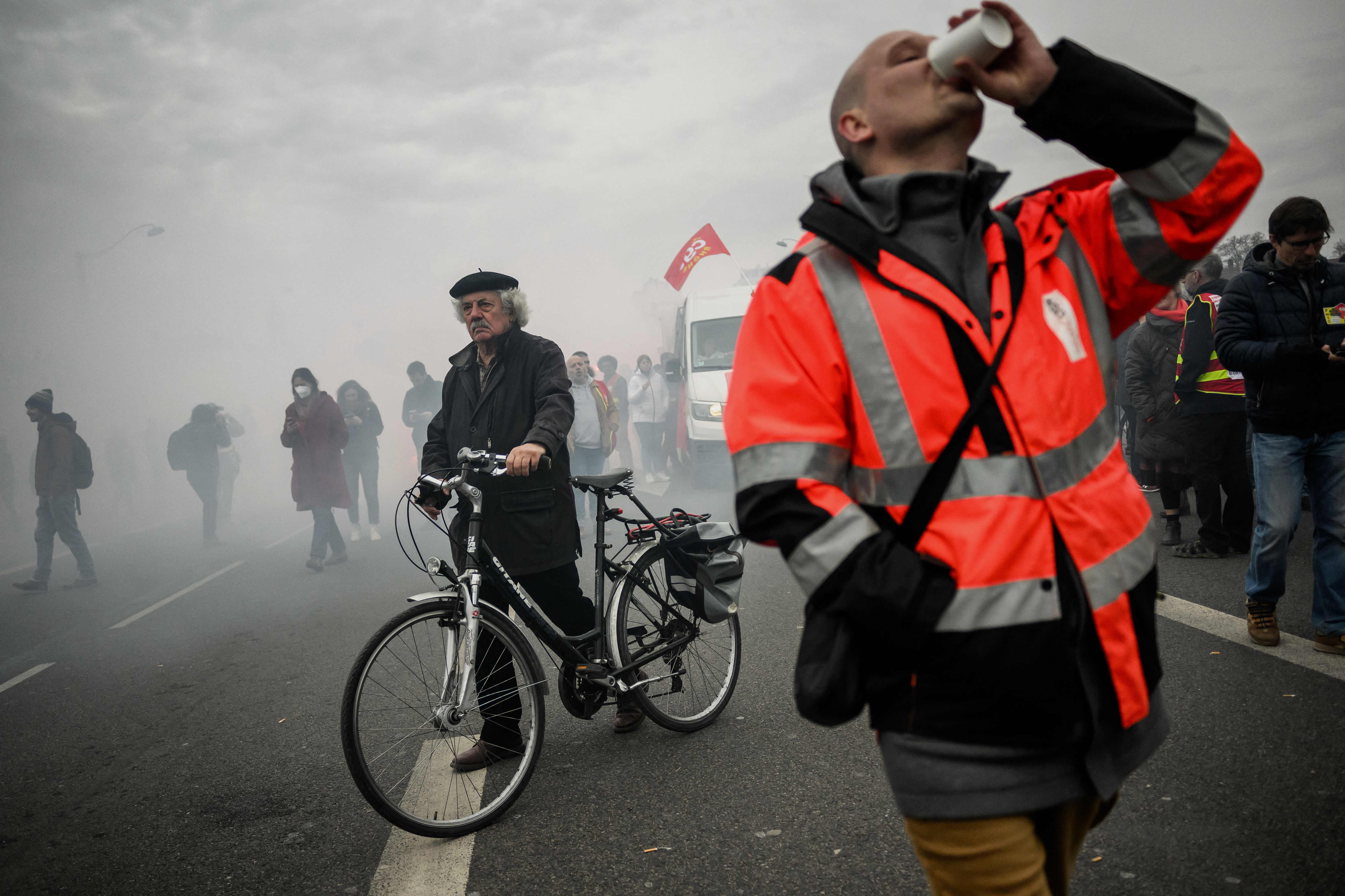 Protesters participate in a demonstration in Lyon, central eastern France. Credit: AFP Photo