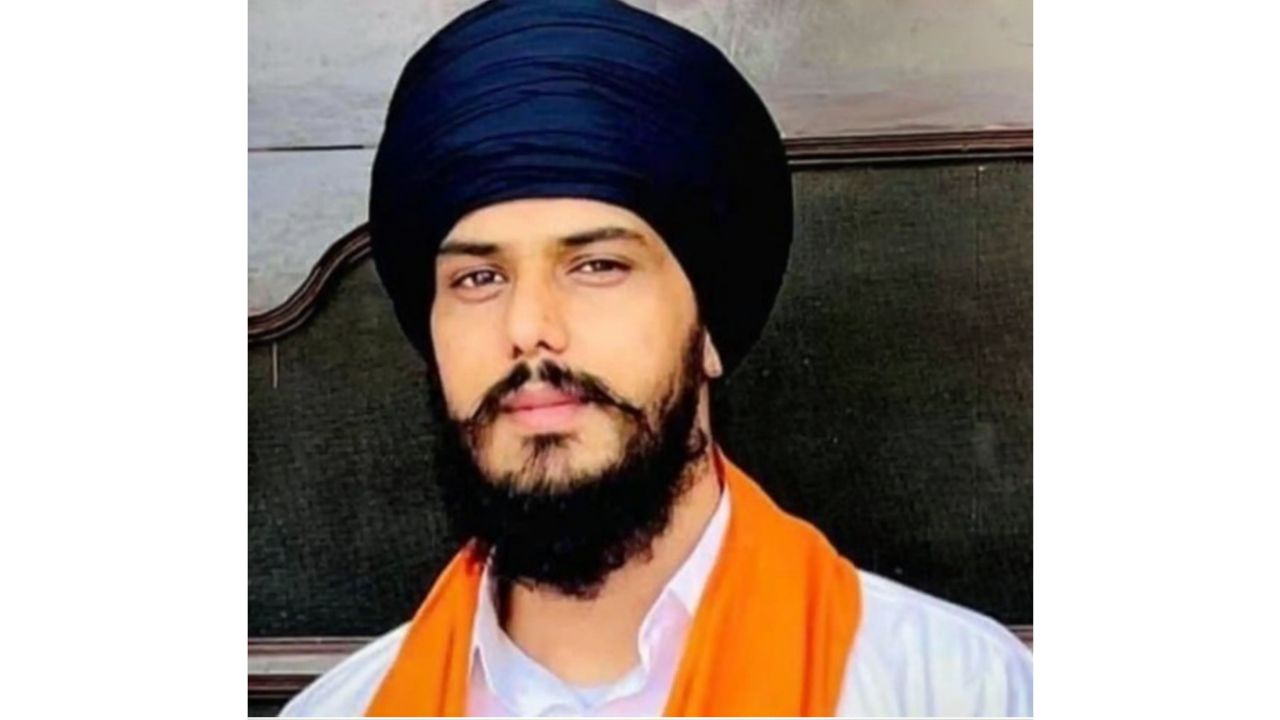 Fugitive Khalistani separatist Amritpal Singh Sandhu was born at village Jallupur Khera near Amritsar in Punjab. Credit: PTI Photo