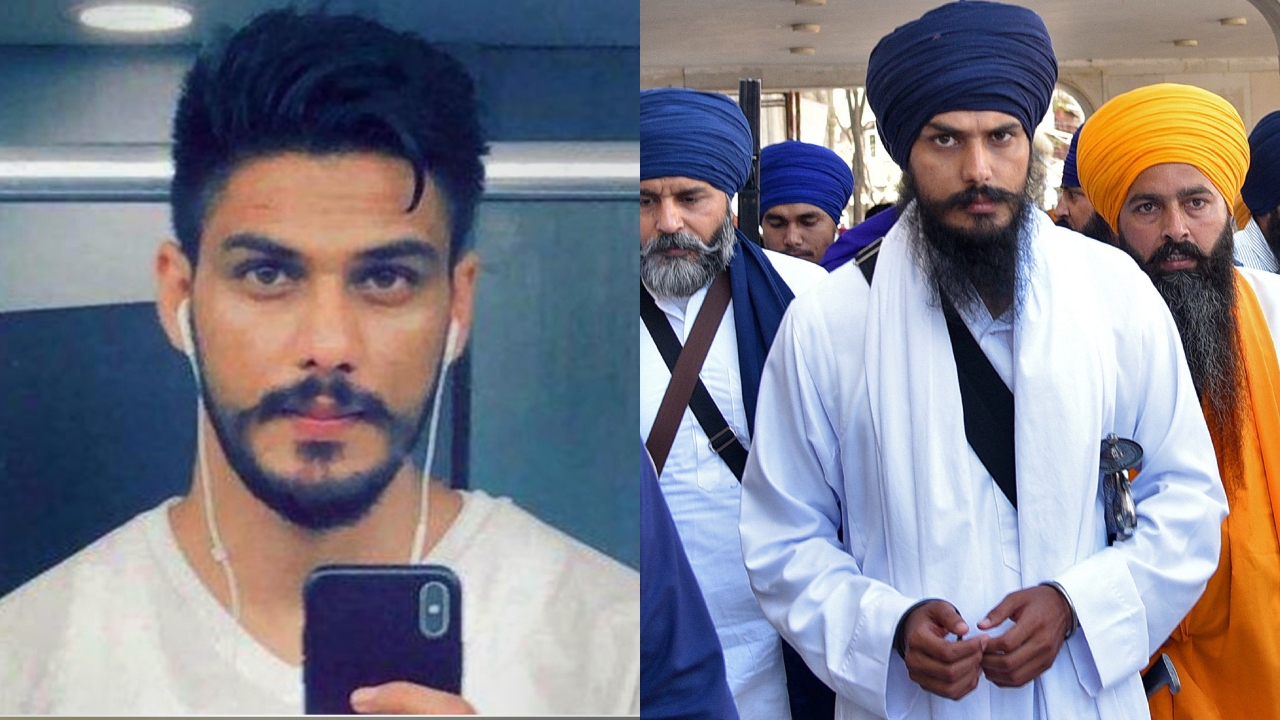 Amritpal underwent a major makeover as he took 'amrit' and had his 'dastarbandi' at the end of September 2022. Credit: PTI & Reuters Photo