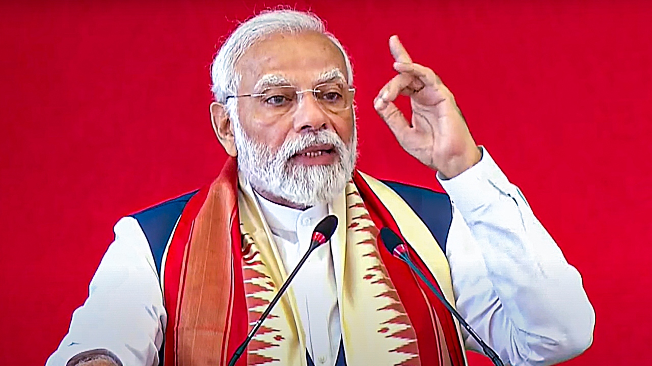 Prime Minister Narendra Modi arrived in Karnataka to participate in various inauguration programmes in Bengaluru and Chikkaballapur districts of the state. Credit: PTI Photo
