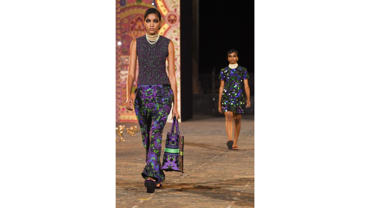 Maria Grazia Chiuri, Dior’s current artistic director of women’s collection, has collaborated with Mumbai-based atelier Chanakya School Of Craft to put together the luxury brand’s ready-to-wear collection. Credit: AFP Photo