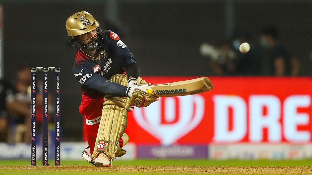 Wicketkeeper-batter Dinesh Karthik one of the 'most important players' in team's lineup is positioned tenth on the list. He has scored 4,376 runs in 230 matches. Credit: PTI Photo
